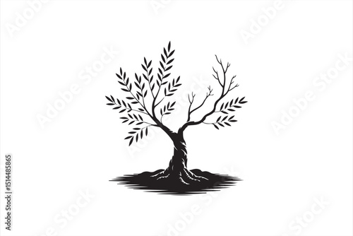 Black and White Tree and Plant Illustrations for Eco and Nature Designs