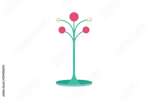 Pearl petal tree stand elegant botanical vector art illustration