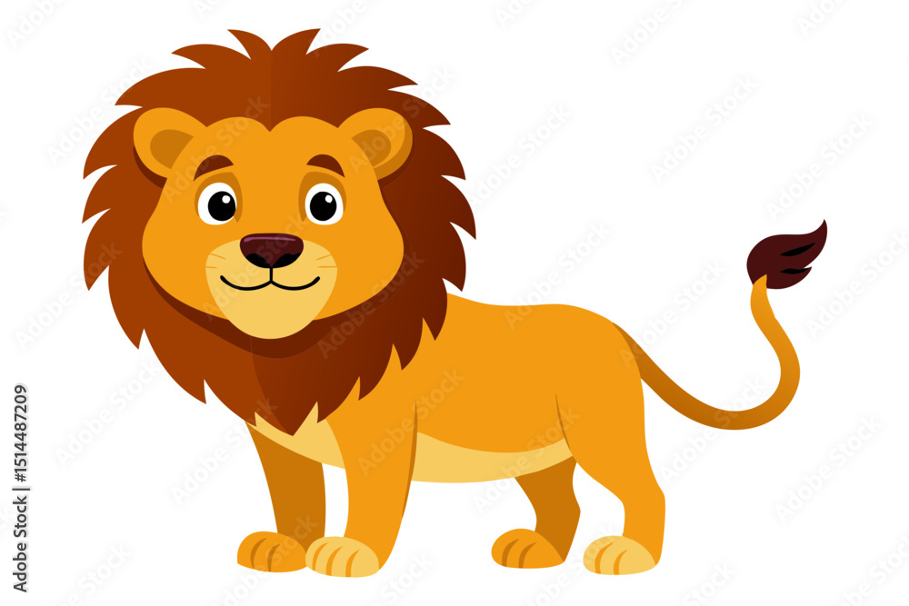 Cute Safari Lion Character Logo Vector Cute Safari Lion Character Logo Vector