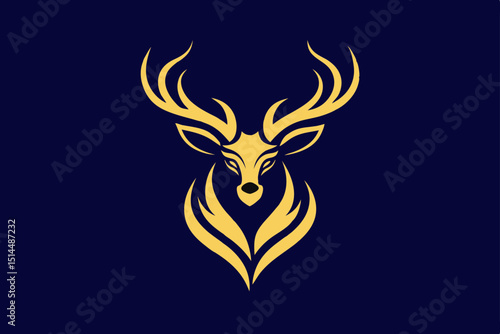 Golden Regal Stag Business Logo Design