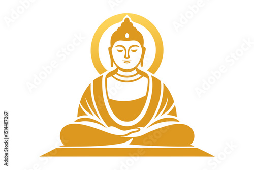 Golden Buddha Face Minimal Logo Icon
