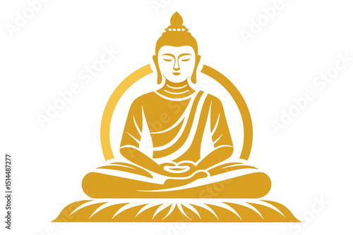 Peaceful Buddha Head Vector Design