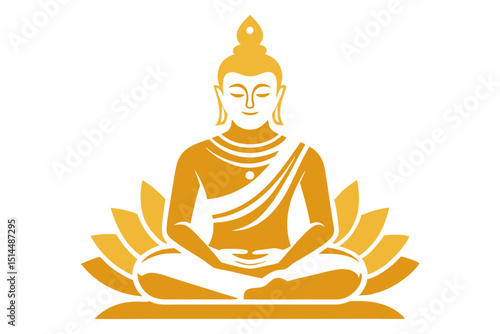 Elegant Buddha Icon in Gold Style