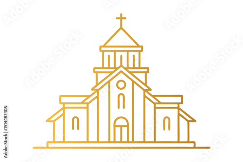 Elegant Church Building Gold Design