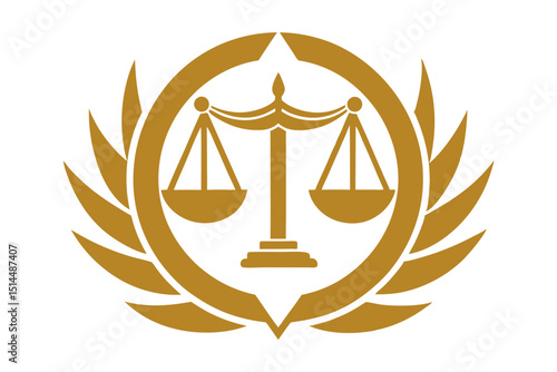 Golden Law Icon Vector Illustration