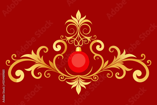 red and gold ornament