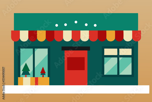 shop window with colorful houses