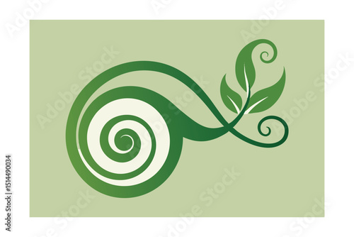 Swirl garden breeze fresh floral vector art illustration
