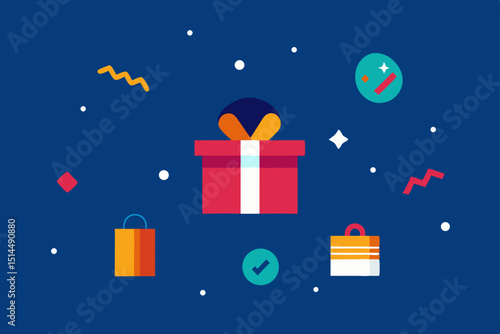 christmas card with gift boxes