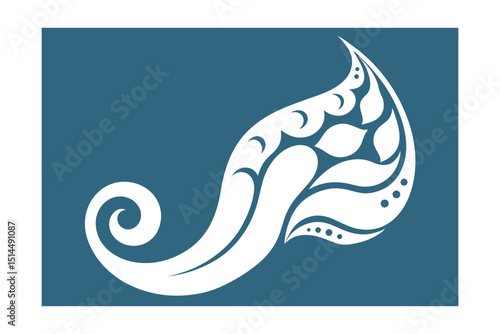 White gleam paisley elegant floral vector art illustration