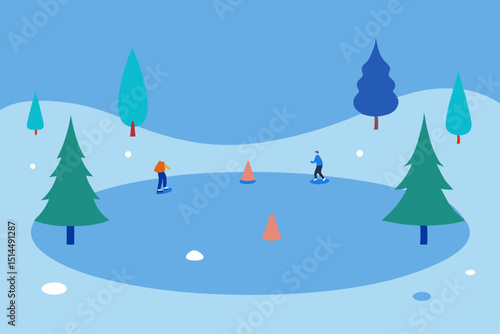 winter landscape with trees and snow