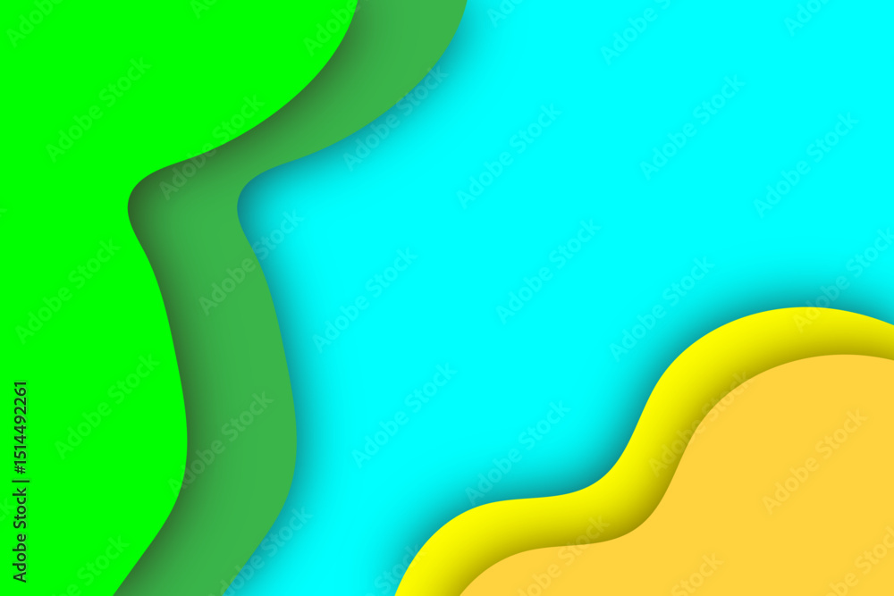 Obraz premium Colorful Abstract Layered Paper Cut Backgrounds Collection. Colorful Modern 3D Fluid Shapes, Wavy Patterns, Creative Geometric Art Templates for Posters, Banners, Presentations, and Web Design