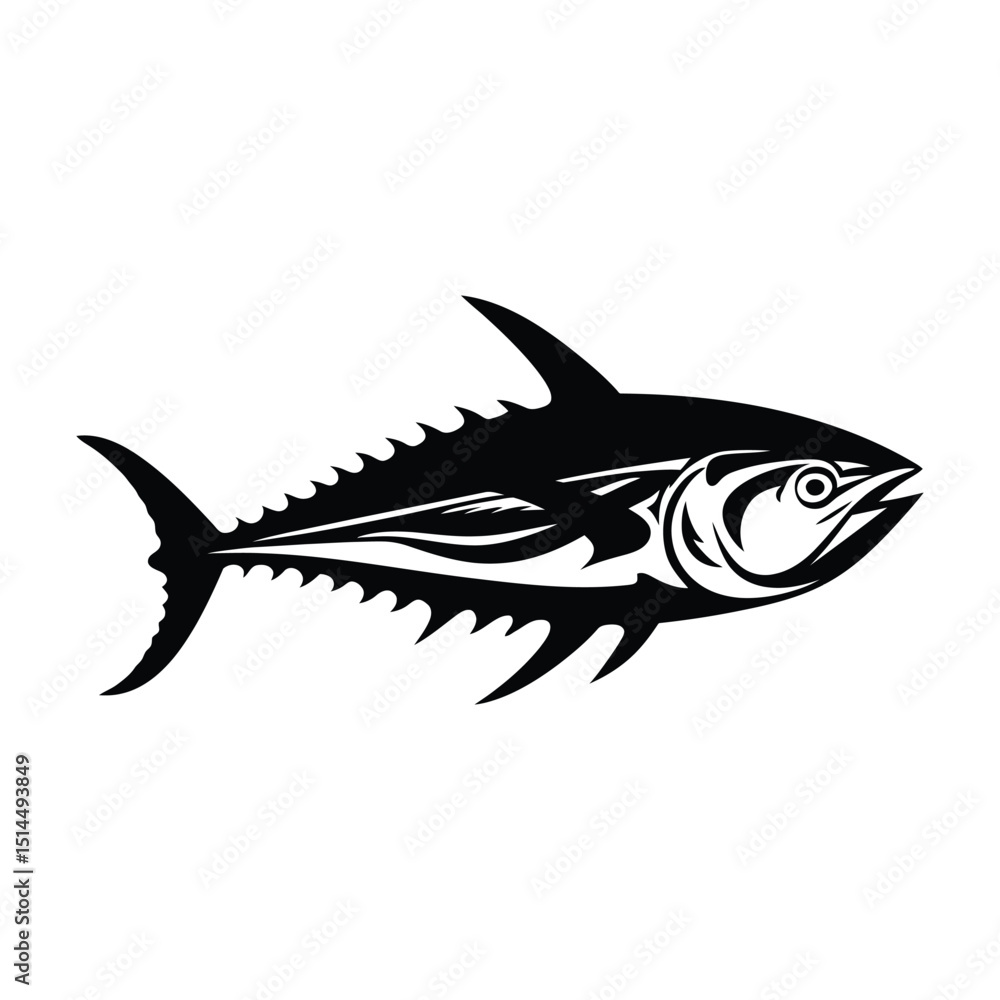 Obraz premium Tuna a simple minimal silhouette