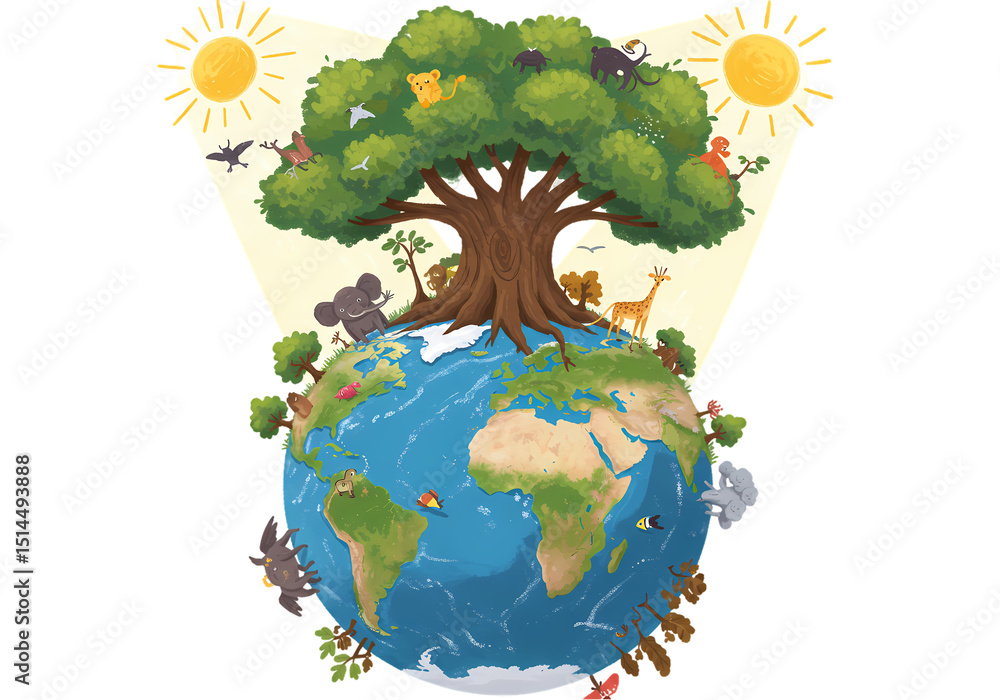 Save Our Planet Earth Day Wildlife Conservation Environmental Protection EcoFriendly isolated on transparent background Save Our Planet Earth Day Wildlife Conservation Environmental Protection EcoFriendly isolated on transparent background