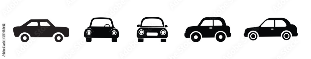 Car icon. Auto vehicle isolated. Transport icons. Automobile silhouette front view. Sedan car, vehicle or automobile symbol on white background - stock vector . Car icon. Auto vehicle isolated. Transport icons. Automobile silhouette front view. Sedan car, vehicle or automobile symbol on white background - stock vector .