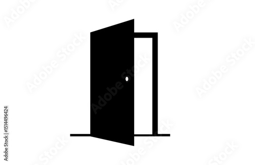 Door Icon Vector – Entrance, Exit Symbol, Minimal Flat Design