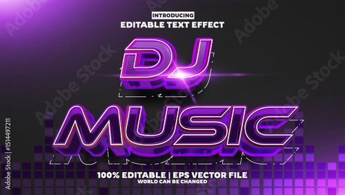 Dj Music editable text effect in new modern trend style