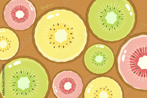 キウイ断面のシームレスパターン