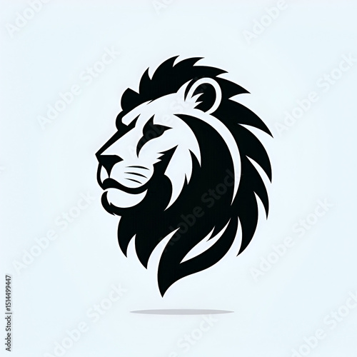 Wallpaper Mural A bold silhouette of a wild lion, with sharp ears and strong features. Black on a light background, showing the powerful shape and outline of the animal’s face Torontodigital.ca