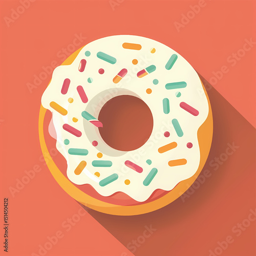 Delicious Donut Delight A Sweet Treat with Colorful Sprinkles and Creamy Glaze