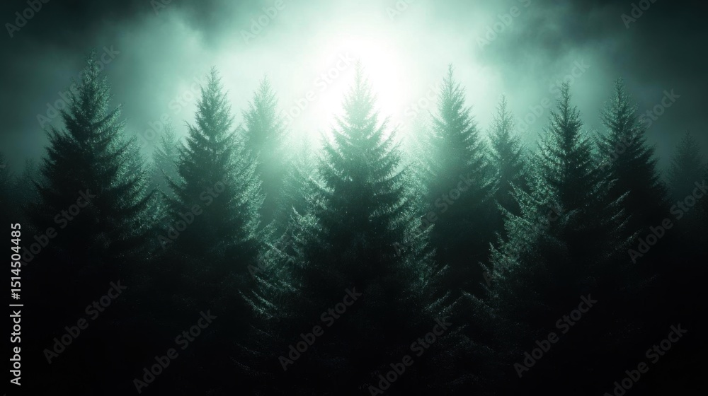 Fototapeta premium Enigmatic Forest at Night
