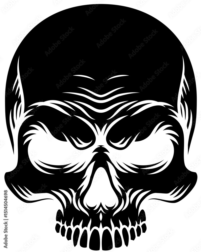 Obraz premium A skull design in a vintage retro woodcut style