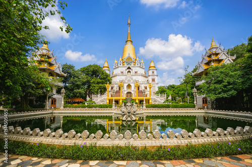 Ancient Buddhist temple landscape named Buu Long located in Thu Duc district of Ho Chi Minh City, Vietnam