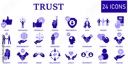 Set of Trust Icons or symbols Vector fully editable file.