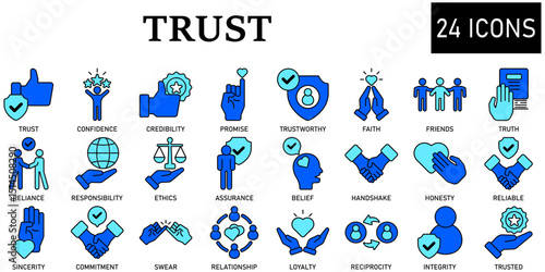 Set of Trust Icons or symbols Vector fully editable file.