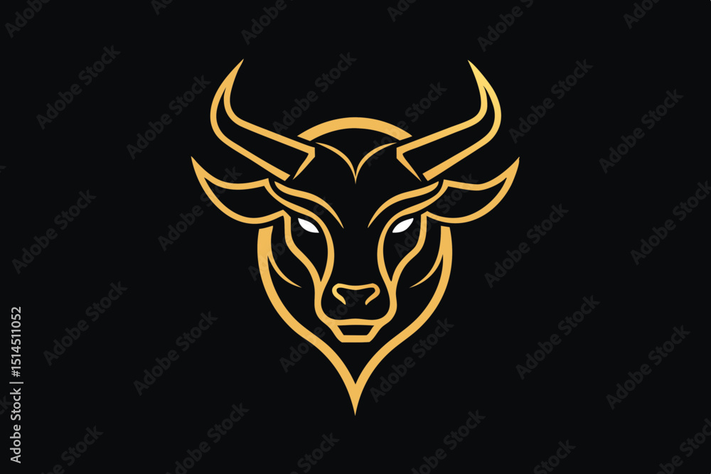 Obraz premium Luxury Geometric Bull Logo Branding Art