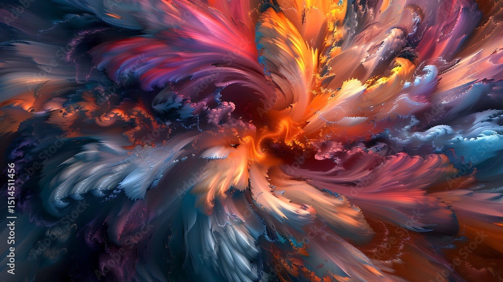 Naklejka premium A burst of dynamic colors swirling and flowing together energetically.
