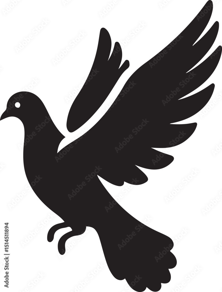 Obraz premium Pigeon Silhouette Vector Icon