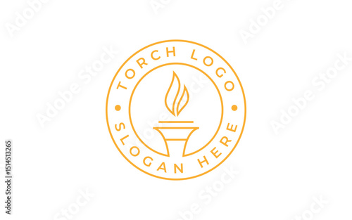 torch logo vector illustration badge design