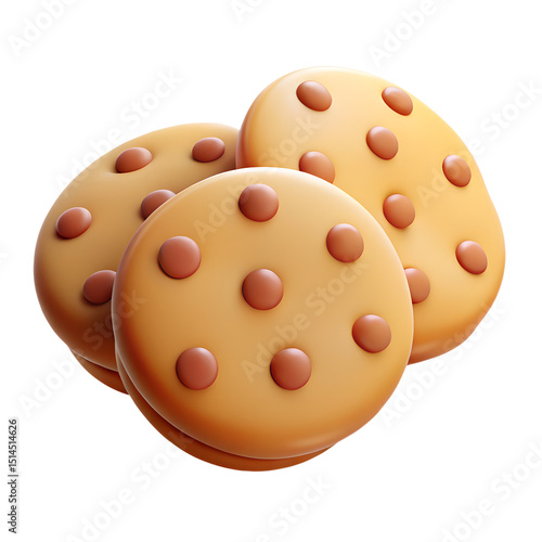 3d cookies On a transparent background