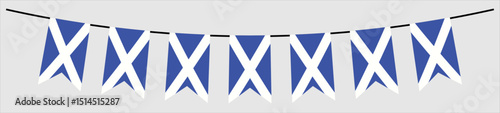 Fotografie Vertical Bunting with Seven Scotland Flag Europe Country
