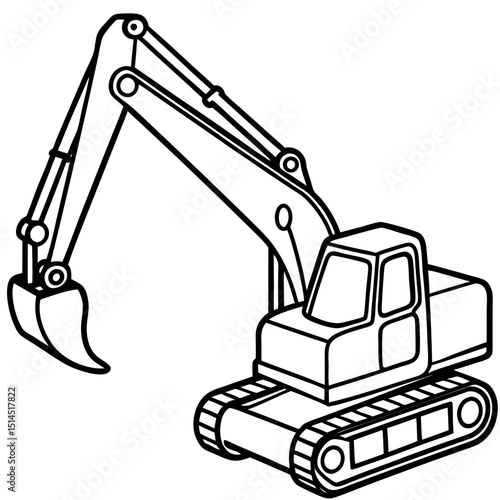  heavy industrial excavator digger machine isolated on white background