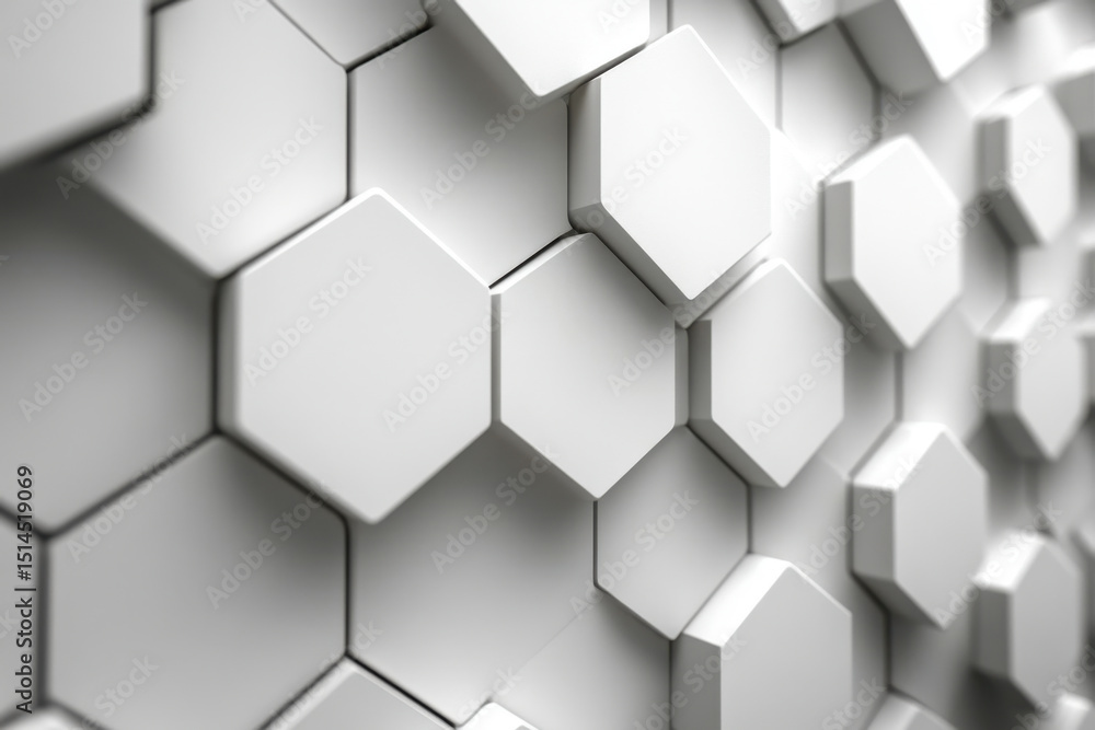Fototapeta premium 3D hexagons floating in space.