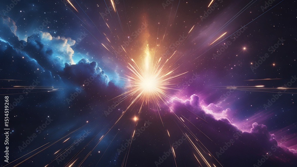 Fototapeta premium The abstract background of the universe's explosion in deep space,