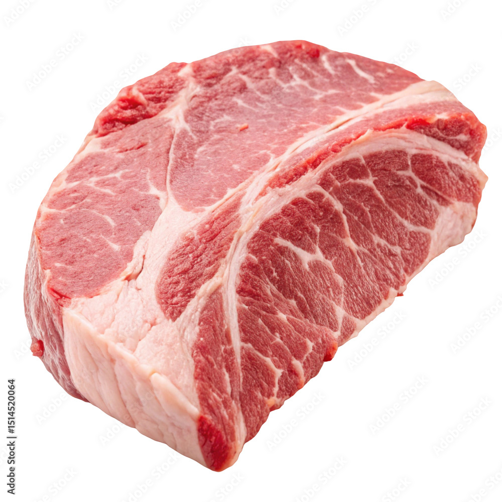 Fresh, raw beef steak isolated on white Fresh, raw beef steak isolated on white
