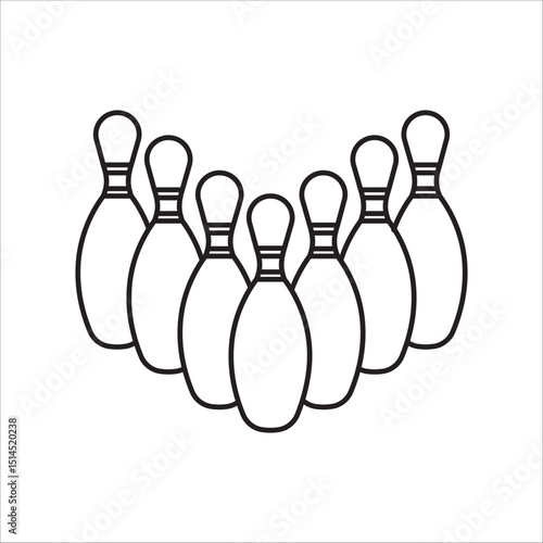 Bowling icon outline vector