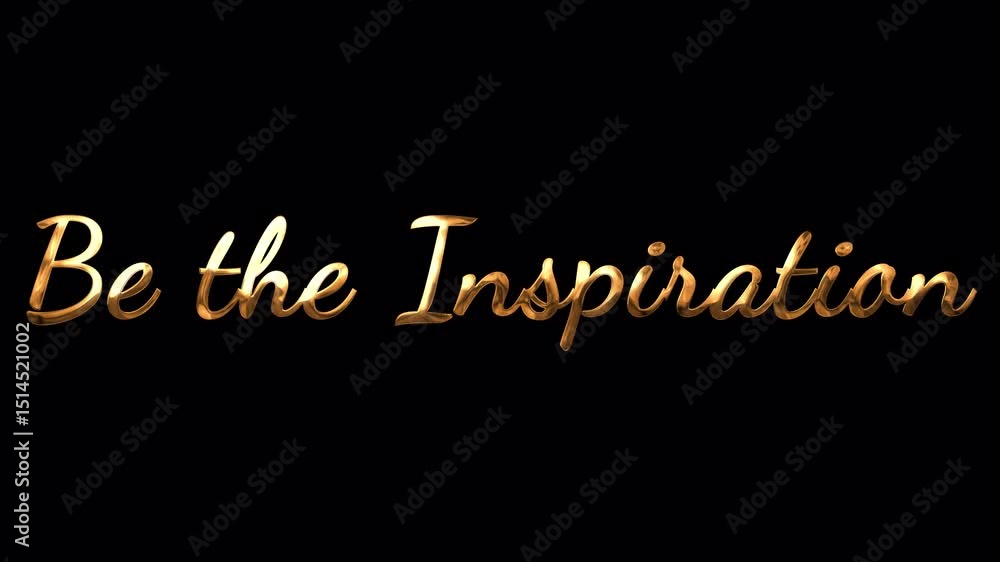 Be The Inspiration gold text animation. Bold and motivating animated typography in gold. Perfect for motivational videos, social media posts, and presentations. Transparent background. Be The Inspiration gold text animation. Bold and motivating animated typography in gold. Perfect for motivational videos, social media posts, and presentations. Transparent background.