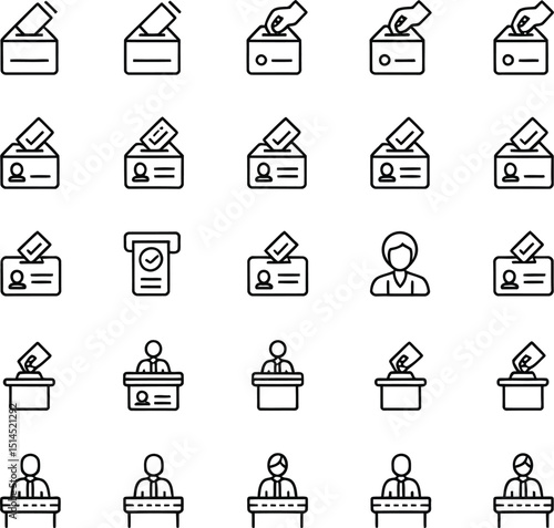 Scalable Election Icons Set Perfect for Branding and Web Design