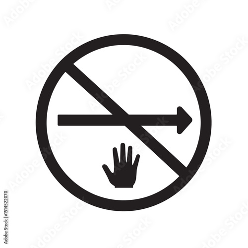 Prohibition sign no entry. Do not touch symbol. Safety rules icon for industrial and manufacturing facilities.  Prohibition sign is perfect for warning signs, safety posters, and industrial manuals