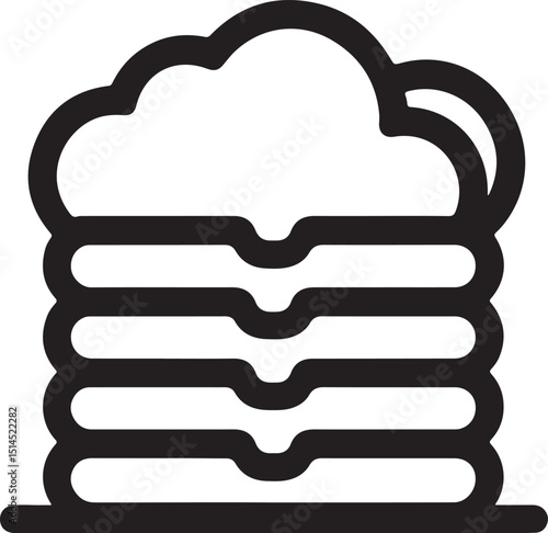 Cloud storage icon representing online data cloud-based file saving digital solutions backup and remote access suitable for services management technology