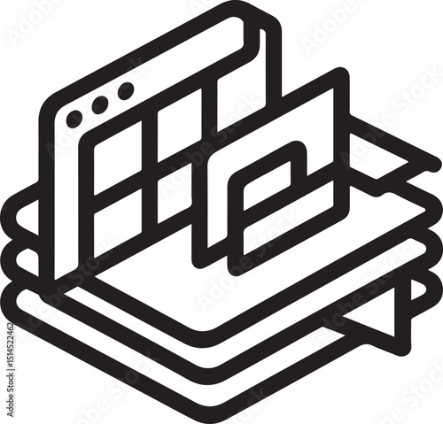 Windows tabs icon representing multitasking browsing and user interface design ideal for software technology productivity experience web development projects