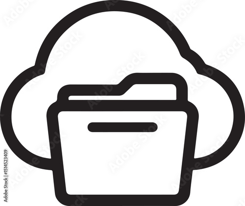 Folder cloud icon representing storage file sharing online backup data synchronization and computing for apps websites digital platforms