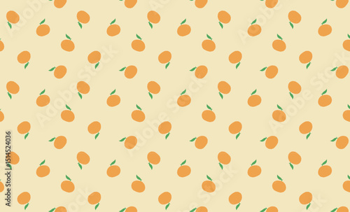 summer vector fruit semaless pattern with oranges. juicy png tangerine pattern. cute hand drawn citrus pattern