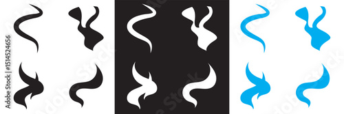 Smoke steam icon vector. Smoke smell,  Hit stink, coffee, fragrance flame elements. Vector for websites, mobile interfaces, presentations, banner, visual branding etc. Vector illustration. EPS 10