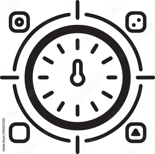 時間アラートの目覚ましデバイス通知またはアプリのウェブサイトやデジタルインターフェースの時間厳守ツールを象徴する目覚まし時計アイコンは、リマインダーの呼び出しをトリガーします