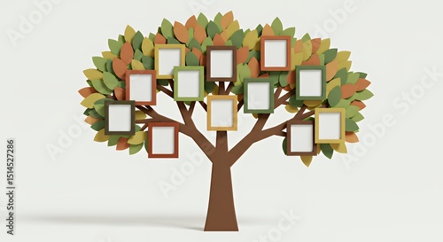 Family Tree Photo Frame Design Autumn Leaves Theme  Creative Family Tree Picture Frames for Photos